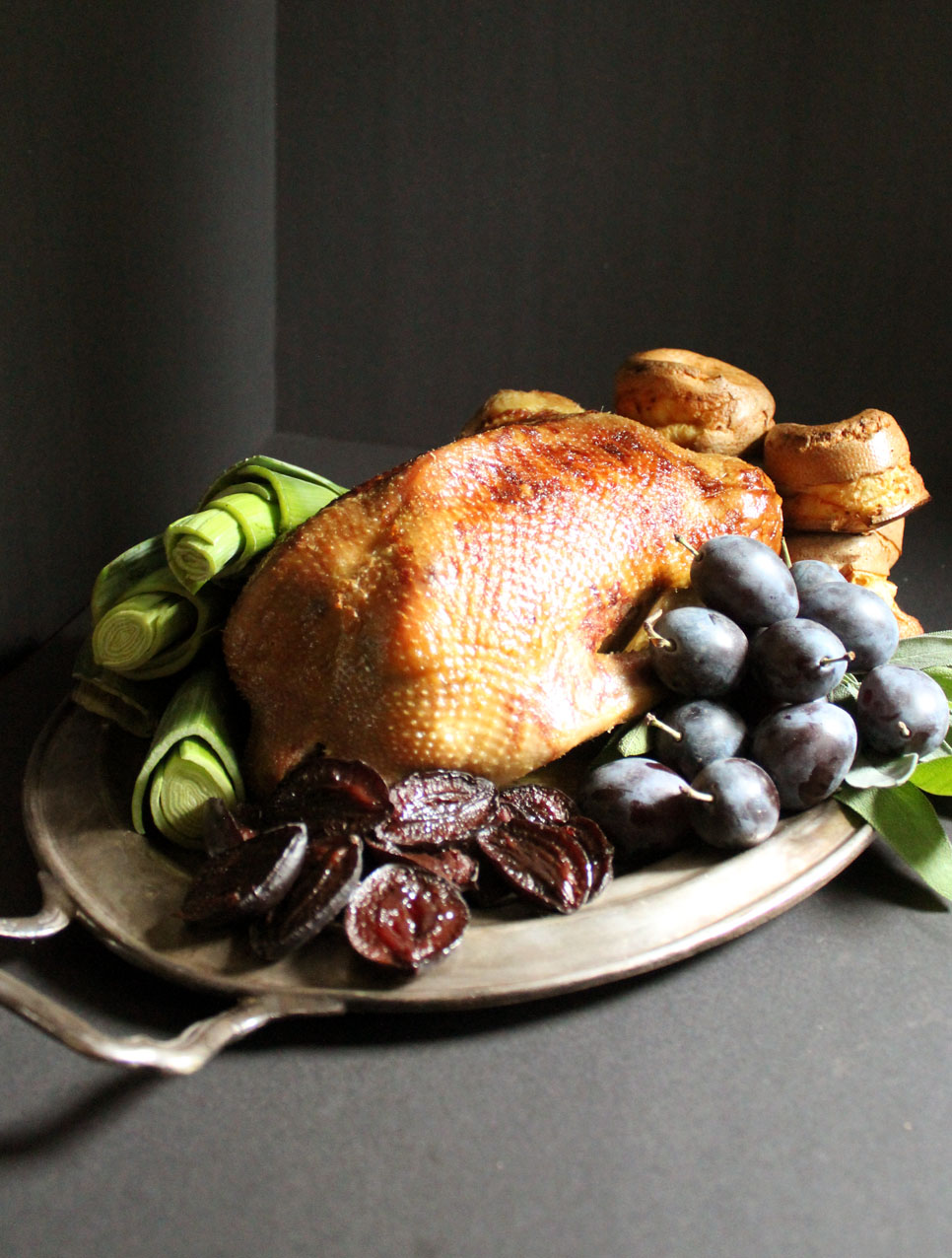 Roast Goose with oven-roasted plums and mulled-wine gravy | Edible Toronto